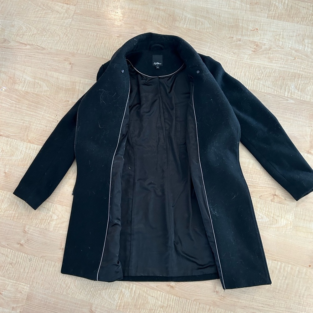 Black Wool-Blend Coat